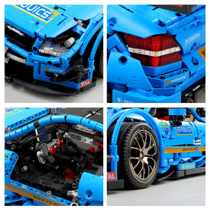Mould King 13073 - 1:8 C63 DTM mit LED-Beleuchtungskits - 1989 Klemmbausteine – Bild 3