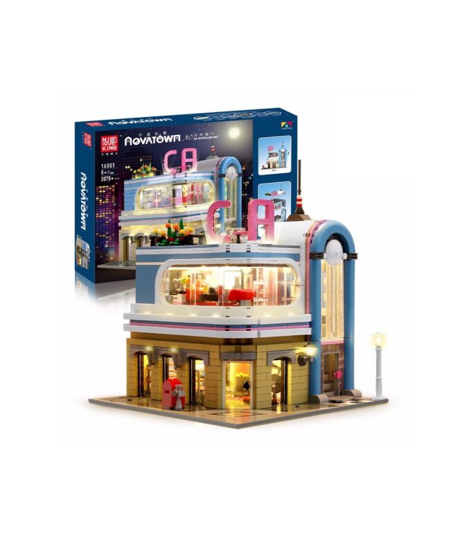 Mould King 16001 - CA Restaurant mit LED-Leuchten - 2078 Klemmbausteine
